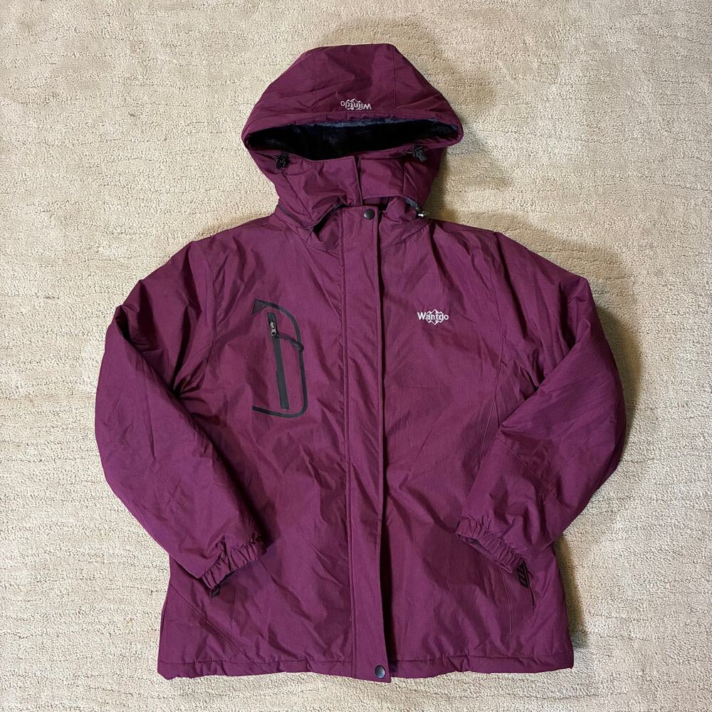 Wantdo Women’s L Purple Puffer Parka Snow Coat Outerwear Gorpcore Outdoors